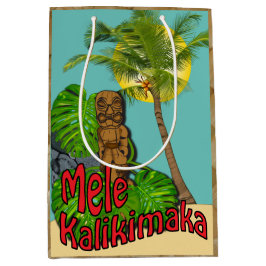 Hawaiian Tiki Mele Kalikimaka Kerstdag Midden Medium Cadeauzakje