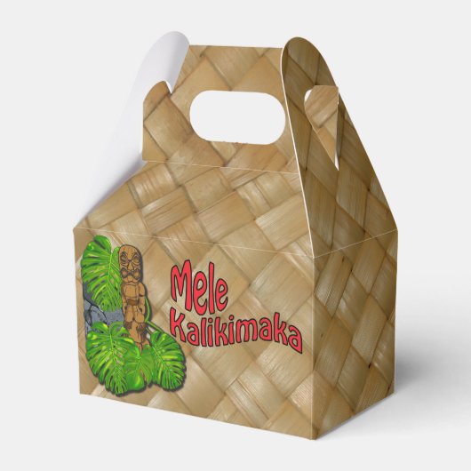 Hawaiian Tiki Mele Kalikimaka Kerstmis Favor Box Bedankdoosjes (Voorkant Zijde)