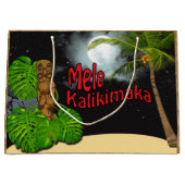 Hawaiian Tiki Mele Kalikimaka Kerstmis Grote Large Cadeautasje (Voorkant)