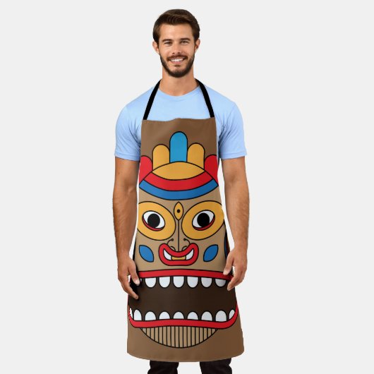 Hawaiian Tiki Schort (Gedragen)