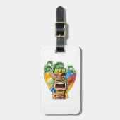 Hawaiian Tiki Surfing Bagagelabel (Voorkant verticaal)