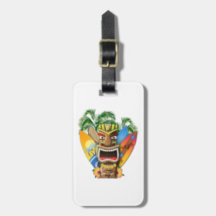 Hawaiian Tiki Surfing Bagagelabel