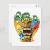 Hawaiian Tiki Surfing Briefkaart (Voorkant / Achterkant)