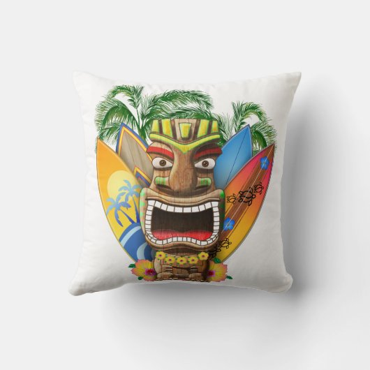 Hawaiian Tiki Surfing Kussen (Achterkant)