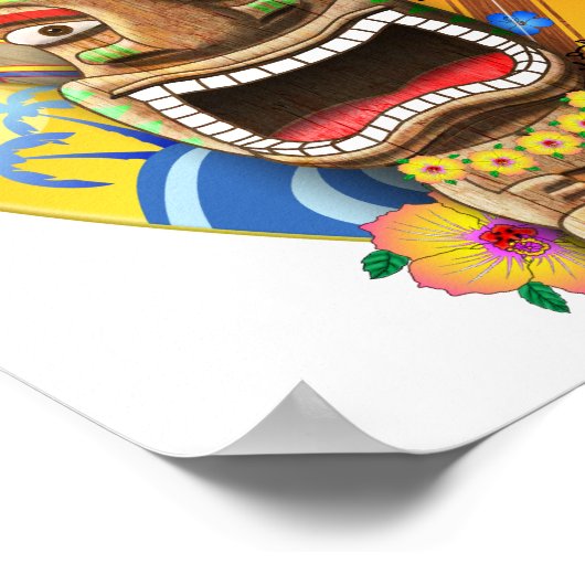 Hawaiian Tiki Surfing Poster (Hoek)