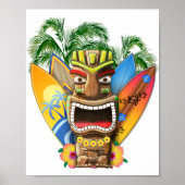 Hawaiian Tiki Surfing Poster (Voorkant)
