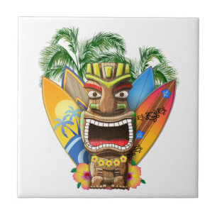 Hawaiian Tiki Surfing Tegeltje