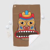 Hawaiian Tiki Tribal Kunst Golfhanddoek (Insitu)