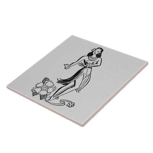  Hawaiian Tiles - Hula Dancer Tegeltje (Zijkant)