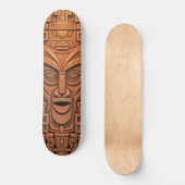 Hawaiian Totem Tiki Masker Hout Kunst Persoonlijk Skateboard (Voorkant)