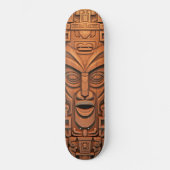 Hawaiian Totem Tiki Masker Hout Kunst Persoonlijk Skateboard (Voorkant)