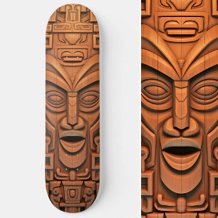 Hawaiian Totem Tiki Masker Hout Kunst Persoonlijk Skateboard