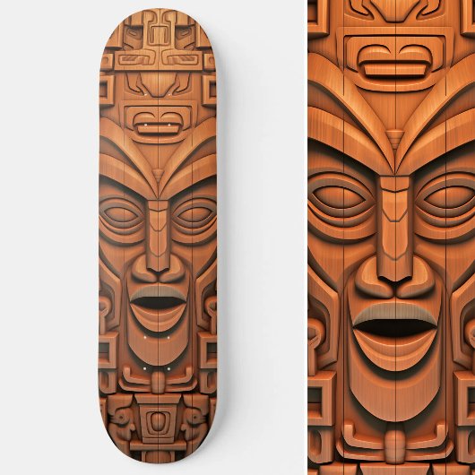 Hawaiian Totem Tiki Masker Hout Kunst Persoonlijk Skateboard