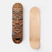 Hawaiian Totem Tiki Masker Hout Stijl Kunst Persoonlijk Skateboard (Voorkant)