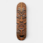 Hawaiian Totem Tiki Masker Hout Stijl Kunst Persoonlijk Skateboard (Voorkant)
