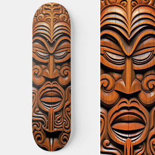 Hawaiian Totem Tiki Masker Hout Stijl Kunst Persoonlijk Skateboard