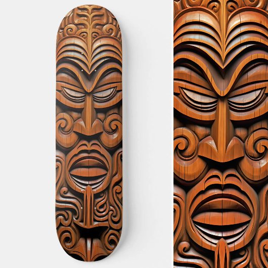 Hawaiian Totem Tiki Masker Hout Stijl Kunst Persoonlijk Skateboard
