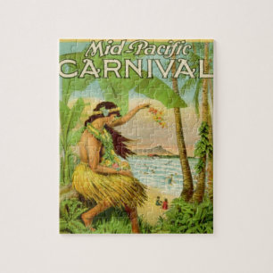  Hawaiian Travel Art Illustratie Oude Reis Legpuzzel