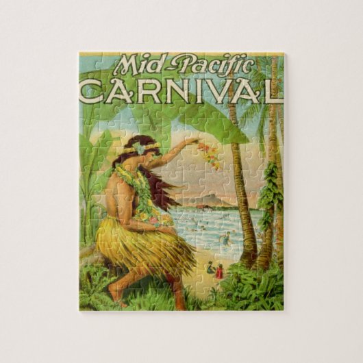  Hawaiian Travel Art Illustratie Oude Reis Legpuzzel (Verticaal)