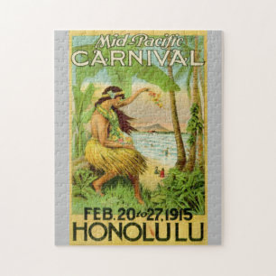  Hawaiian Travel Art Illustratie Oude Reis Legpuzzel