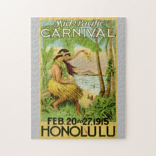  Hawaiian Travel Art Illustratie Oude Reis Legpuzzel (Verticaal)