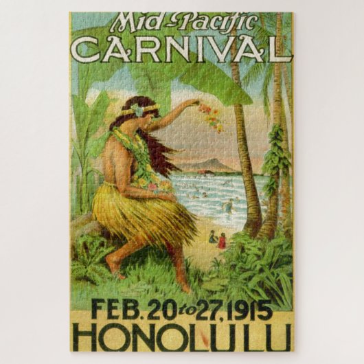  Hawaiian Travel Art Illustratie Oude Reis Legpuzzel (Verticaal)