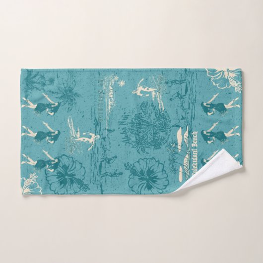  Hawaiian Travel Collage in het Blauwgroen Bad Handdoek (Handdoek)