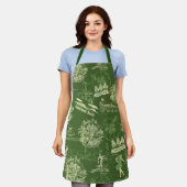 Hawaiian Travel Collage in Olive Green Schort (Gedragen)