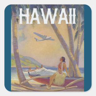 Hawaiian Travel - Hawaii Hula Dancer!!! Vierkante Sticker