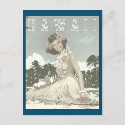  Hawaiian Travel - Hawaii Hula    DancerPos Briefkaart (Voorkant)