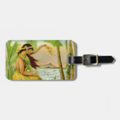 Hawaiian Travel Hula Girl Aloha Caribbean Bagagelabel (Voorkant horizontaal)