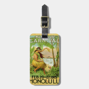  Hawaiian Travel Hula Girl Aloha Caribbean Bagagelabel