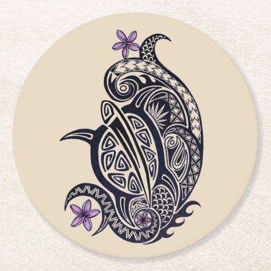 Hawaiian Tribal Honu Zee Turtle onderzetters (Voorkant)