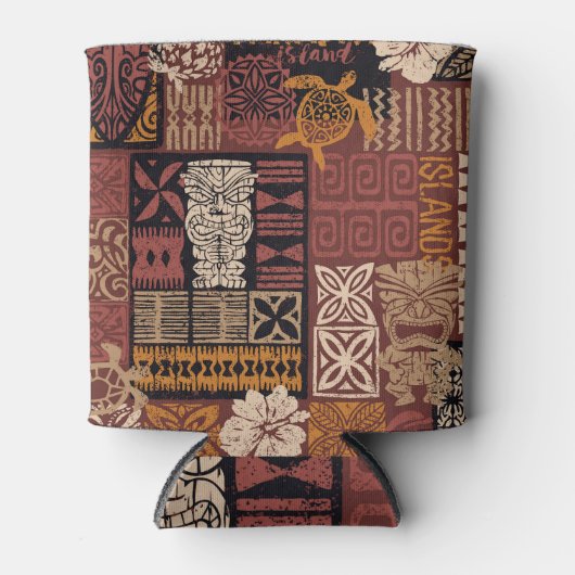 Hawaiian Tribal:  stoffen lappendeken Blikjeskoeler (Voorkant)