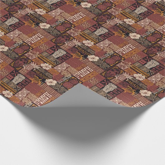 Hawaiian Tribal:  stoffen lappendeken Cadeaupapier (Hoek)