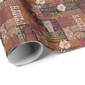 Hawaiian Tribal:  stoffen lappendeken Cadeaupapier (Rol Hoek)