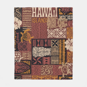 Hawaiian Tribal:  stoffen lappendeken Fleece Deken