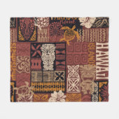Hawaiian Tribal: stoffen lappendeken Fleece Deken (Voorkant (Horizontaal))