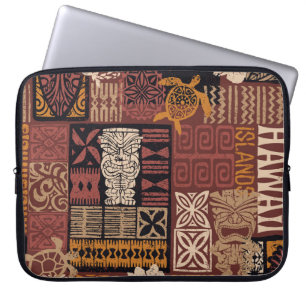 Hawaiian Tribal: stoffen lappendeken Laptop Sleeve