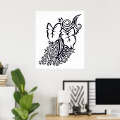 Hawaiian Tribal Taro Garden Tropisch Poster (Thuiskantoor)