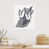 Hawaiian Tribal Taro Garden Tropisch Poster (Keuken)