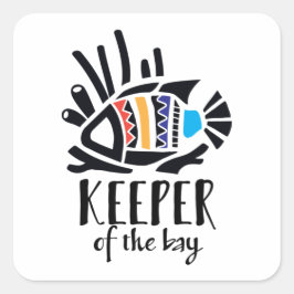 Hawaiian Triggerfish in Tropische kleuren Vierkante Sticker