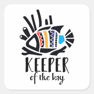 Hawaiian Triggerfish in Tropische kleuren Vierkante Sticker