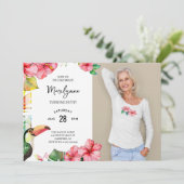 Hawaiian Tropical 50th Birthday Foto Kaart (Staand voorkant)