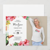 Hawaiian Tropical 50th Birthday Foto Kaart (Voorkant / Achterkant)