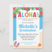 Hawaiian Tropical Aloha Graduation Party Kaart (Voorkant)