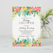 Hawaiian Tropical Baby shower-uitnodiging Kaart (Staand voorkant)