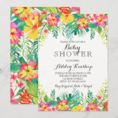 Hawaiian Tropical Baby shower-uitnodiging Kaart (Voorkant / Achterkant)