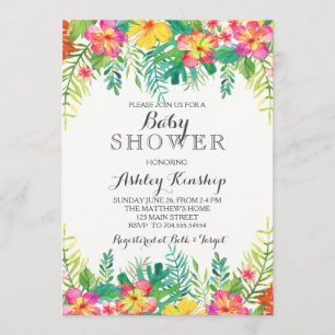 Hawaiian Tropical Baby shower-uitnodiging Kaart