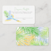 Hawaiian Tropical Birds Baby shower Diaper Raffle Informatiekaartje (Voorkant / Achterkant)